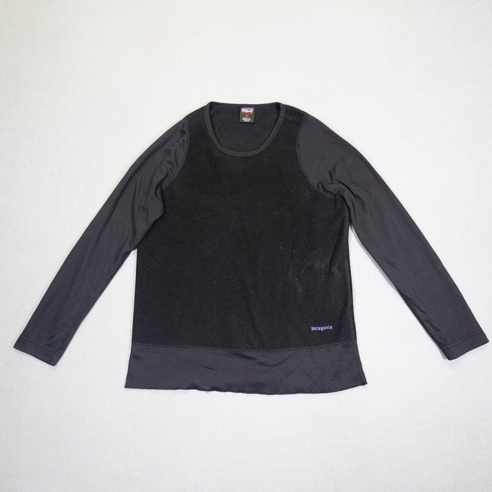 Patagonia Capilene Shirt Womens M Black Fleece Base Layer Long Sleeve Outdoor